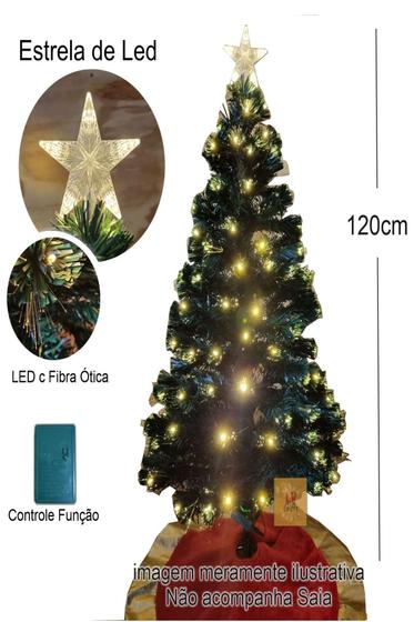 Imagem de Árvore de Natal LED Amarelo/Morno Fibra Ótica 120Cm Bivolt