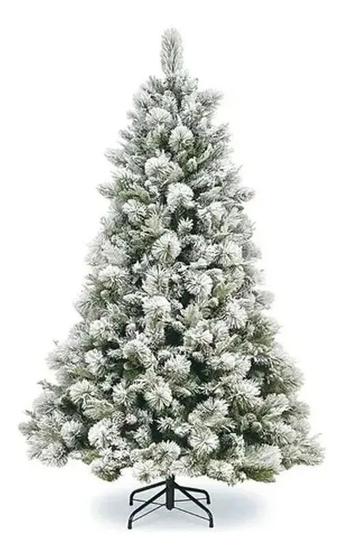 Imagem de Árvore De Natal Luxo Pinheiro Verde Com Neve E Pinha 1.20m 214 Galhos Aw212