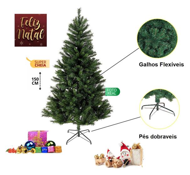 Imagem de Arvore de Natal Luxo Verde 1,50m 220 Galhos