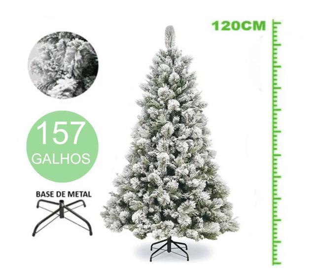 Imagem de Arvore de natal nevada luxo realista 120cm tok da casa