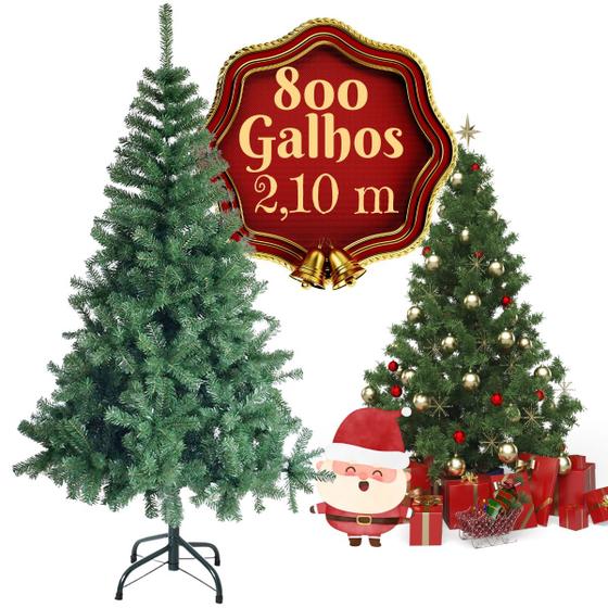 Imagem de Árvore de Natal Pinheiro Canadense 2,10m 800 Galhos de Luxo Decoração Linda