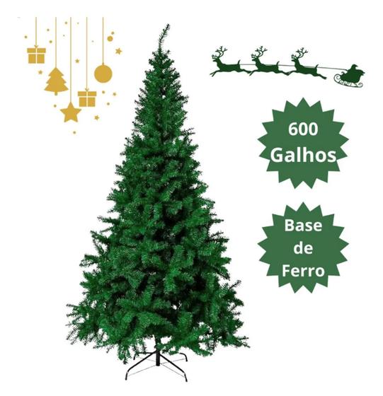 Imagem de Árvore de Natal Pinheiro Grande Cheia Luxo 1,80 600 Galhos