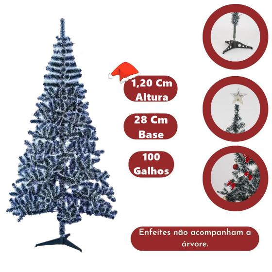 Árvore De Natal Pinheiro Luxo Flocada 100 Galhos 1,20 Cm - Envoy - Árvore  de Natal - Magazine Luiza