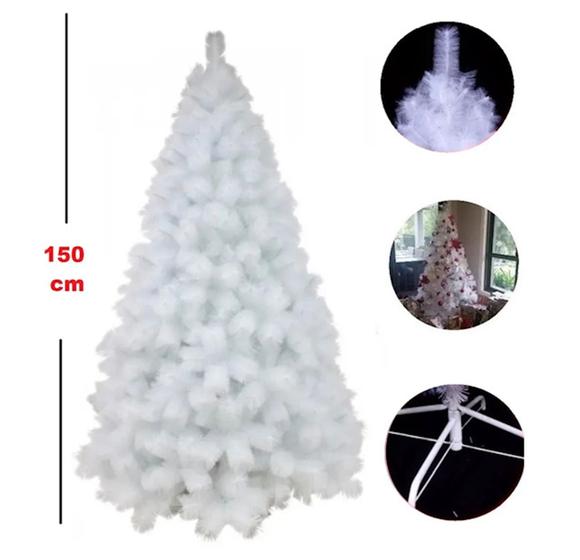 Imagem de Árvore De Natal Pinheiro Modelo Luxo Branca A0115B-1.50m-260 galhos