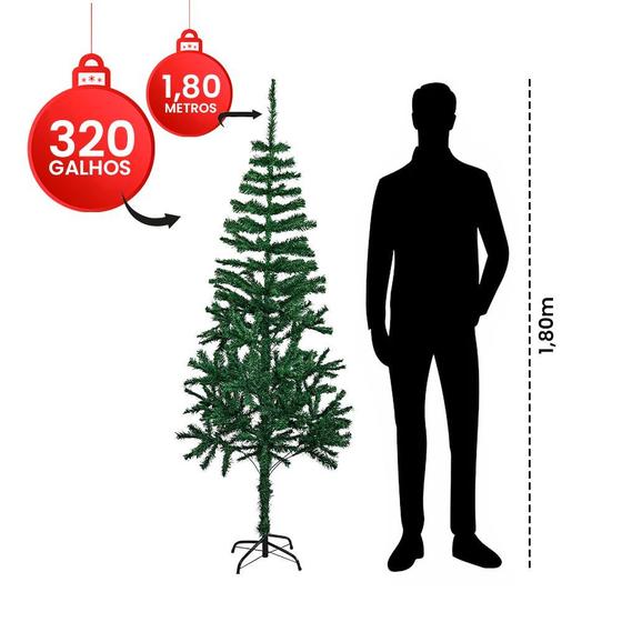 Imagem de Árvore De Natal Pinheiro Tradicional 1,80m 320 Galhos