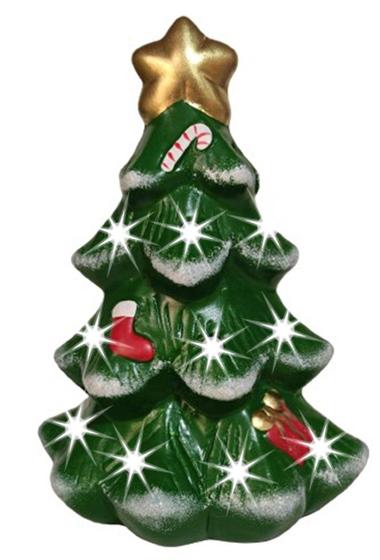 Imagem de Arvore de Natal Porta Vela Pequena Verde Escuro de Ceramica - Decore Casa