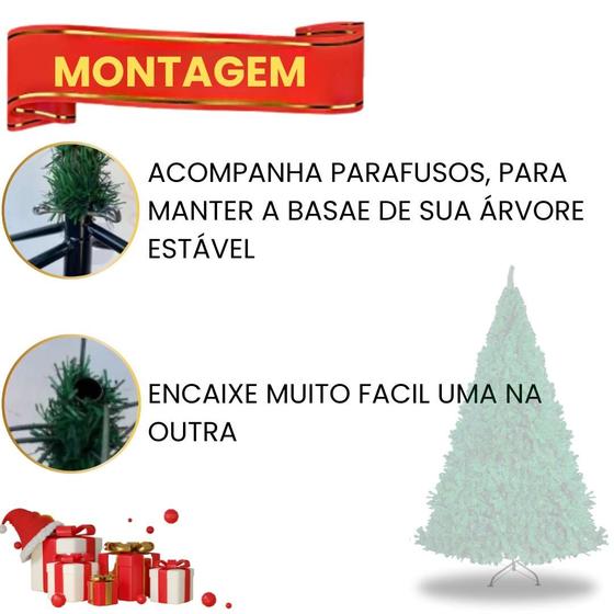 Árvore de Natal Premium 2,10m 1000 Galhos Cheios Articulada Reforçada Base Metálica Montagem Rápida - Vari Tudo