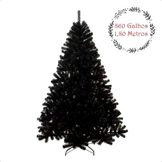 Imagem de Arvore De Natal Preta 1,80M Halloween Dark 860 Galhos Luxo