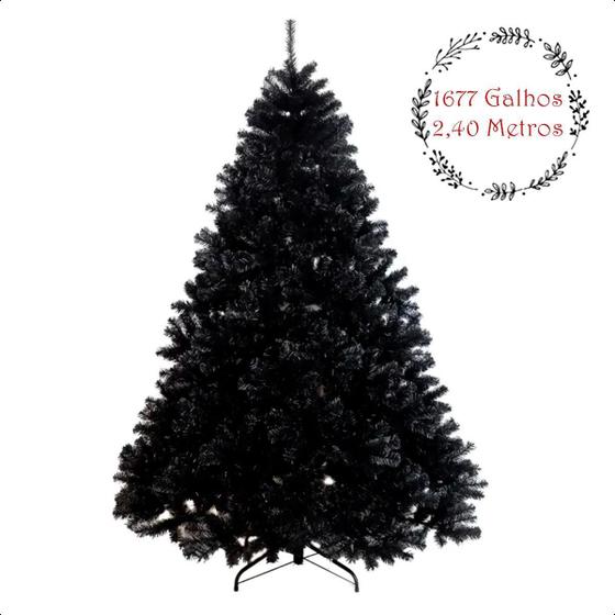 Imagem de Arvore De Natal Preta 2,40M Halloween Dark 1677 Galhos Luxo