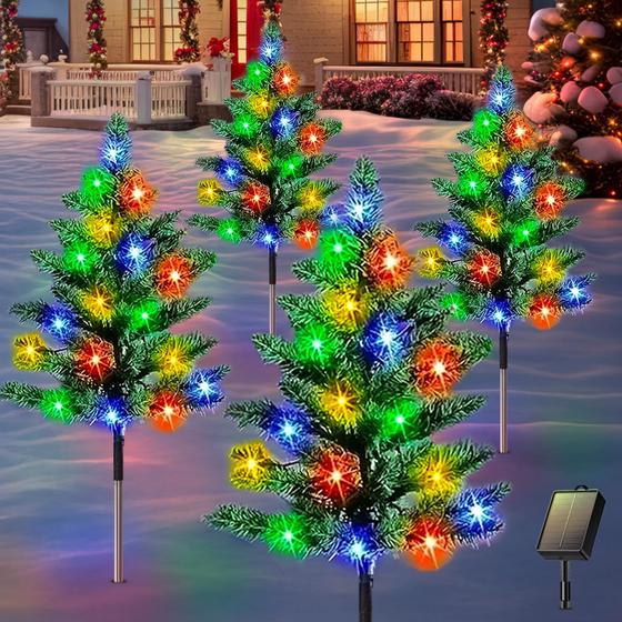 Imagem de Árvore de Natal Solar E-Kong com 80 LEDs - 75cm (Pacote com 4)