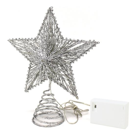 Imagem de Árvore de Natal Top Star CVHOMEDECO Silver Glittered 3D