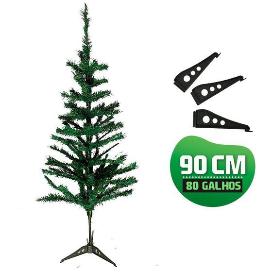 Imagem de Árvore De Natal Tradicional 90cm 80 Galhos Pinheiro
