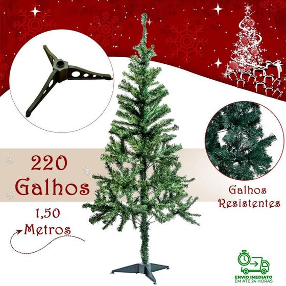 Imagem de Arvore De Natal Verde 1,50 Metros 220 Galhos Linda Pinheiro