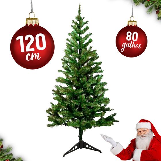 Imagem de Árvore De Natal Verde Com 100 Galhos Pequena 120cm Pinheiro