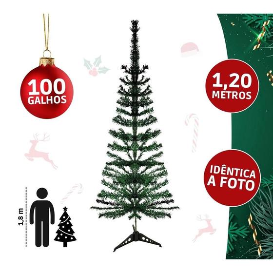 Imagem de Árvore de Natal Verde Pinheiro Tradicional 120cm Decoração Natalina