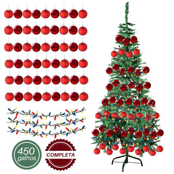 Arvore Natal Bolas Vermelhas 210cm 450 Galhos 127/220V - Zein - Árvore de  Natal - Magazine Luiza