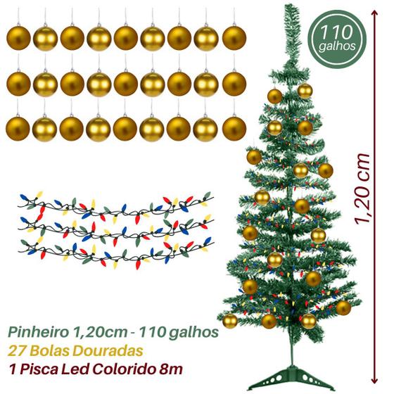 Árvore Natal Decorada Bolas Dourada 120cm 110 Galhos 127/220v - Zein -  Árvore de Natal - Magazine Luiza