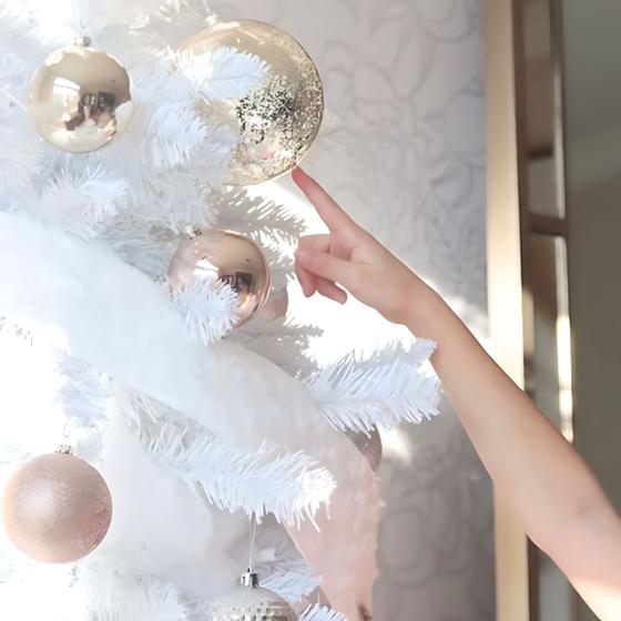 Árvore Natal Para Mesa Decoração Cor Branca 50 Galhos 60cm - 01Smart