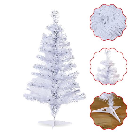 Árvore Natal Para Mesa Decoração Cor Branca 50 Galhos 60cm