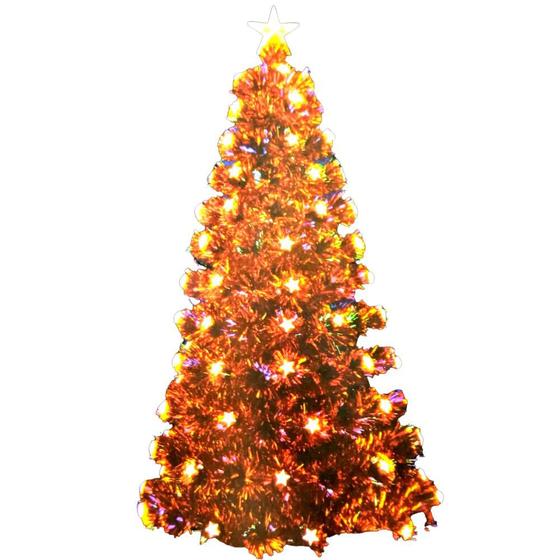 Imagem de Árvore Natalina Dourada 90cm 40 Leds Estrelas Fibra Óptica Bivolt -Super Saldão!