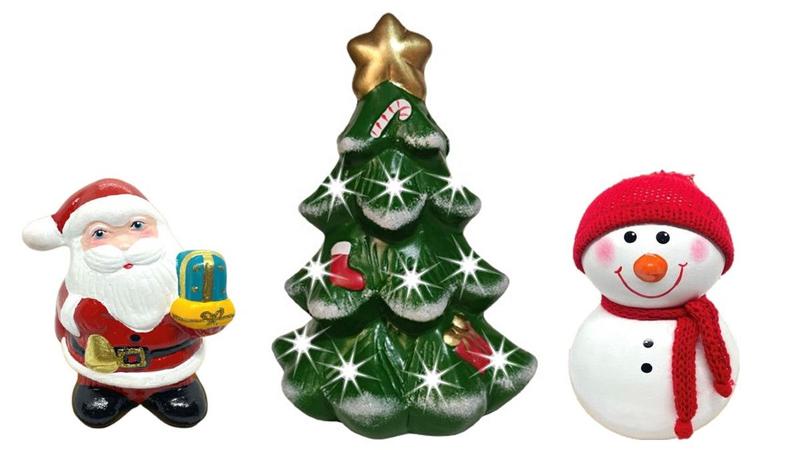 Imagem de Arvore Porta Vela Papai Noel e Boneco de Neve Enfeite Natal