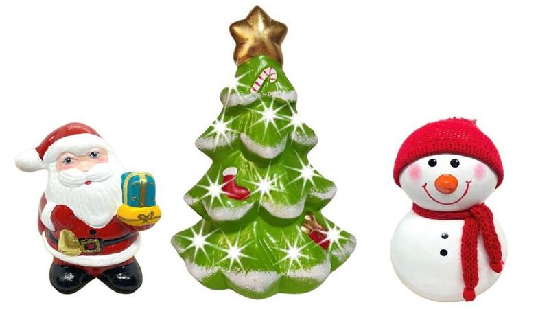 Imagem de Arvore Porta Vela Papai Noel E Boneco De Neve Trio De Natal