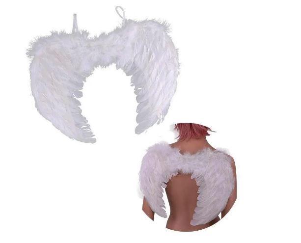 Imagem de Asa Anjo Branca Penas Artificiais Cosplay Fantasia