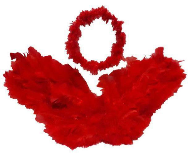 Asa de Anjo Vermelha c/ Auréola Menor preço em Asa de Anjo Vermelha c/ Auréola