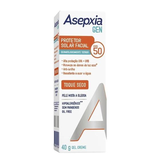 Imagem de Asepxia Gen Protetor Solar Fps 50 Facial 40G