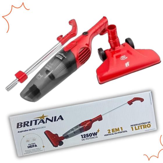 Imagem de Aspirador De Pó Bas1290v 2 Em 1 1250w Vermelho Britânia 220V