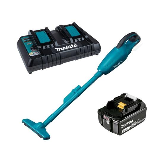 Imagem de Aspirador De Pó Dcl180 Carregador duplo e Bateria 3ah 18v Makita