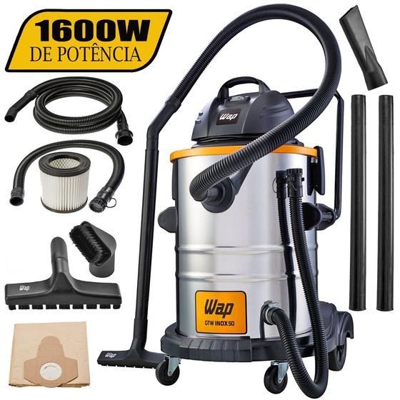 Aspirador de Pó e Água Profissional 1600W Barril Inox 50L GTW 50 ...