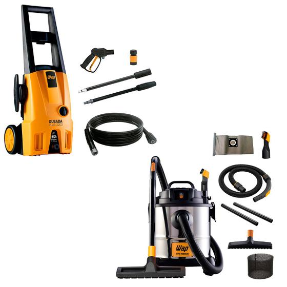 Imagem de Aspirador de Pó e Água WAP GTW Inox 20L 1600W 220V + Lavadora de Alta Pressão Ousada Plus 2200 220V