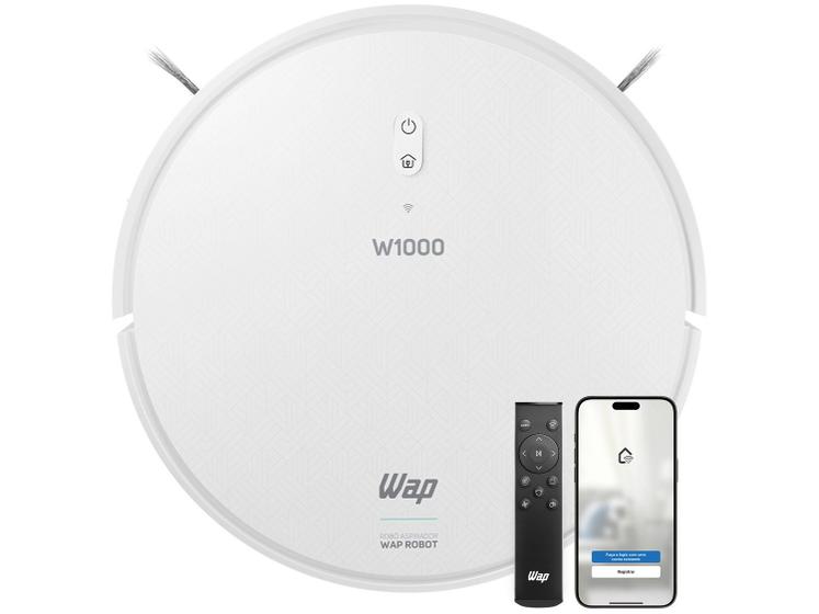 Aspirador De Pó Robo WAP ROBOT W1000 Smart Branco Bivolt