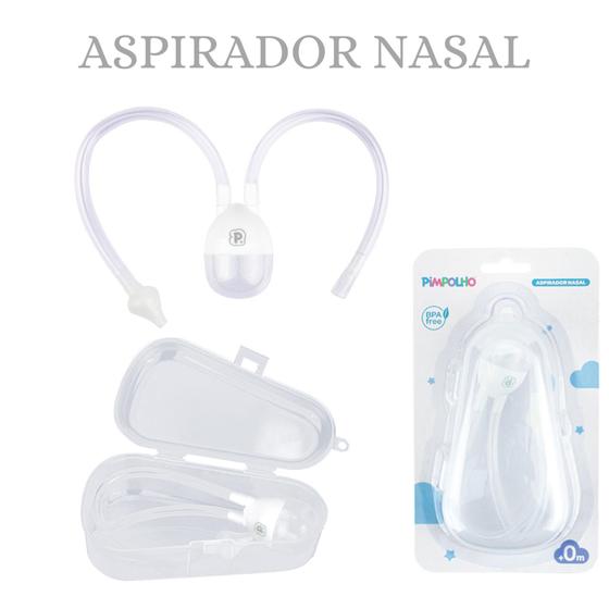 Imagem de Aspirador Nasal De Sucção Para Bebê Infantil Com estojo Pimpolho Branco