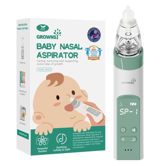 Imagem de Aspirador Nasal Elétrico GROWNSY para Bebês - com 3 Pontas de Silicone