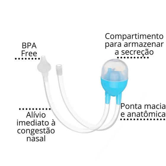 Imagem de Aspirador nasal infantil bebe alivio congestao nasal suga catarro