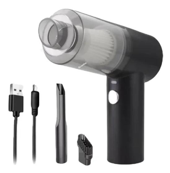 Imagem de Aspirador Pó 2 em 1 Portatil Recarregavel USB Potente Casa Carro Sucção A Vácuo Luz Auxiliar