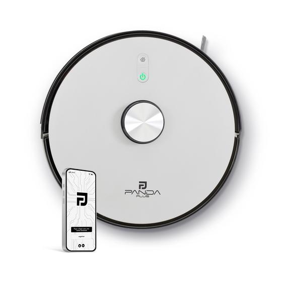 Imagem de Aspirador Robô Inteligente LDS Laser WiFi Mapeia Cômodos 3000Pa Mop App PandaPlus Alexa Google Volta Base Bivolt