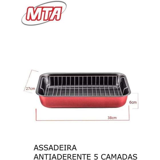 Imagem de Assadeira Antiaderente com Grelha Cristal MTA 27x37cm