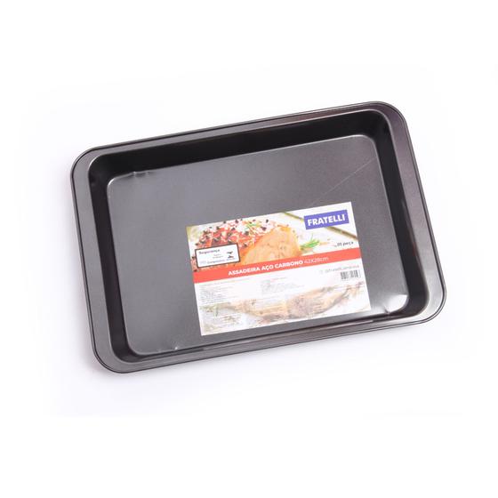 Assadeira antiaderente de aço carbono 42x28 cm - Fratelli Menor preço em Assadeira antiaderente de aço carbono 42x28 cm - Fratelli