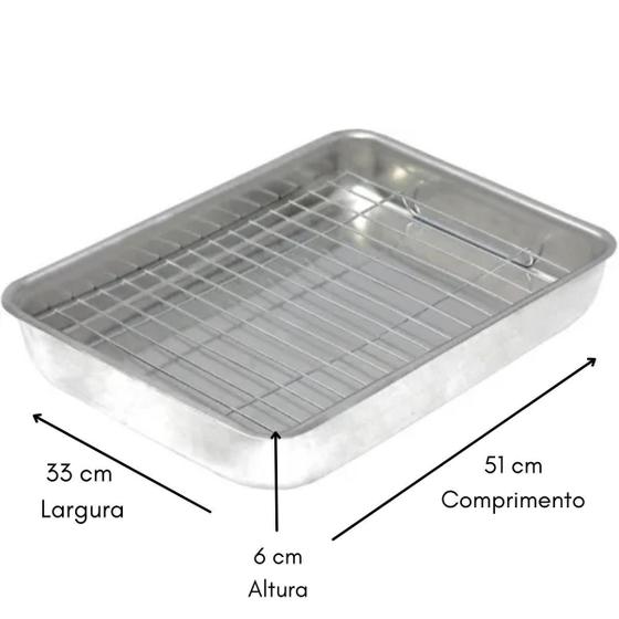 Imagem de Assadeira Com Grelha Retangular De Alumínio N5