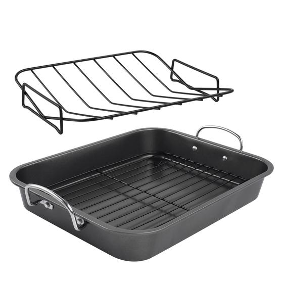 Imagem de Assadeira KitCom Antiaderente 9,5QT com Prateleira de 40cm - Aço Carbono