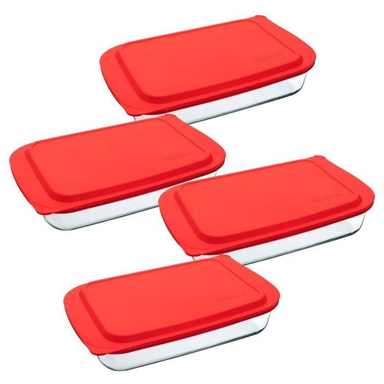 Assadeira Lasanheira c/ Tampa Plástica Retangular Funda 5L 4 Peças - Marinex Menor preço em Assadeira Lasanheira c/ Tampa Plástica Retangular Funda 5L 4 Peças - Marinex