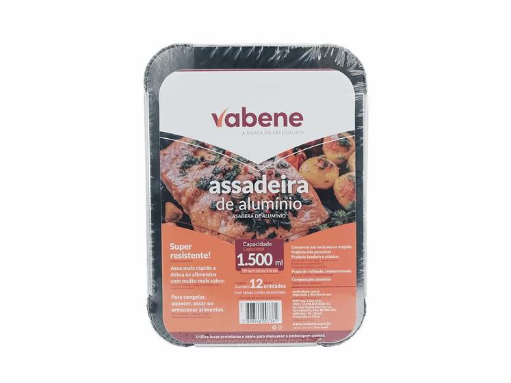 Imagem de Assadeira Retangular 1500Ml Com Tampa Cart 12Un Vabene
