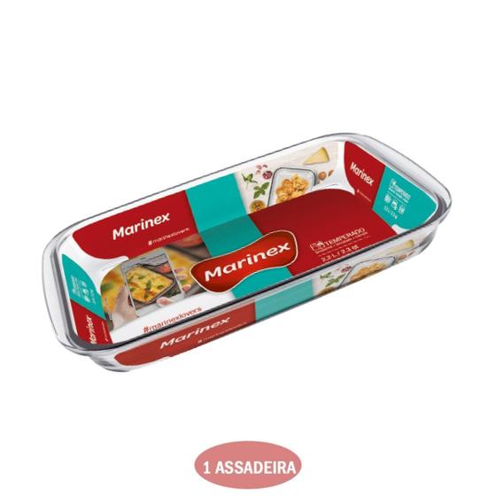 Imagem de Assadeira Retangular 2,2L Vidro Temperado Nadir Frango