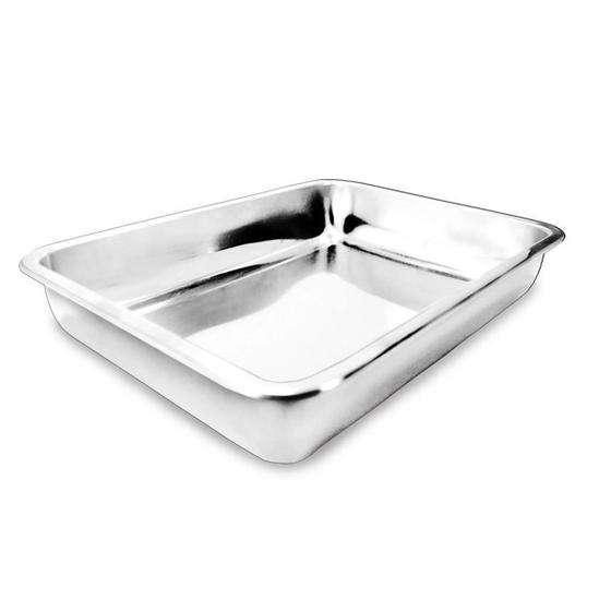 Assadeira Retangular Alta Em Aço Inox Forno 50 x 30 x 4,3 cm Menor preço em Assadeira Retangular Alta Em Aço Inox Forno 50 x 30 x 4,3 cm