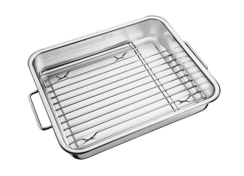 Imagem de Assadeira Tramontina Service em Aço Inox com Grelha 39 x 33 cm