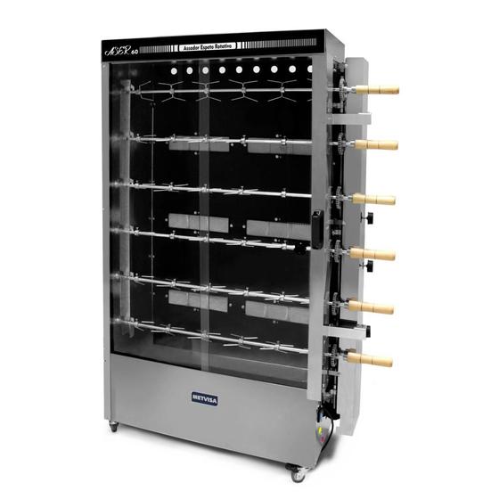 Assador de Frango Rotativo a Gás Metvisa 60kg 127V ASER.60 Imagem de Assador de Frango Rotativo a Gás Metvisa 60kg 127V ASER.60