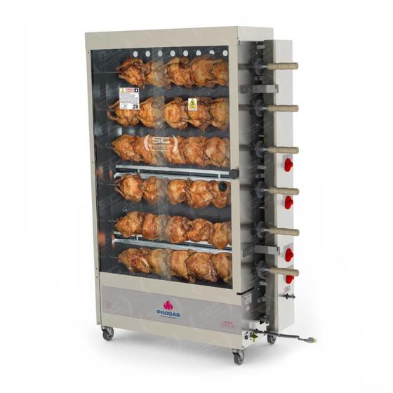 Imagem de Assador Frango Forno Rotativo Tubular 6 Espetos Garfo Pr-634 Bivolt - Progás